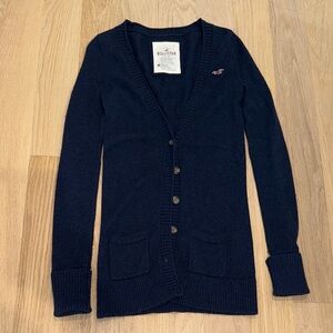 Hollister Women's Navy Cardigan Sweater Sz M